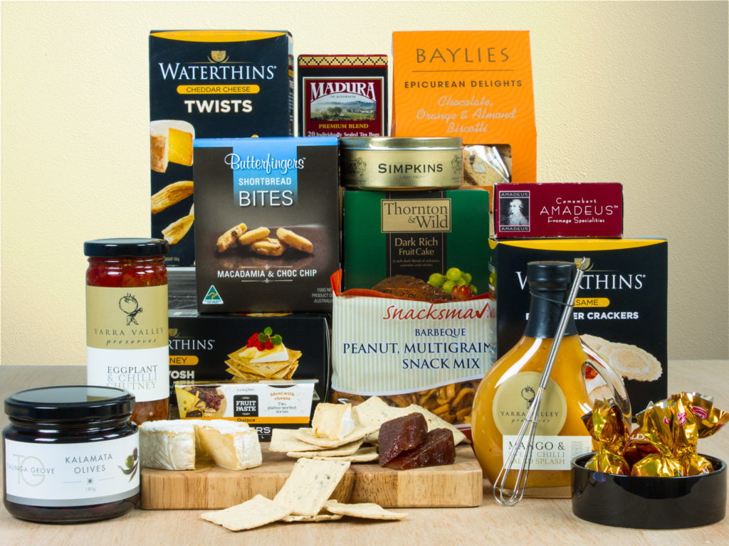 The Banquet Extravaganza - non-alcoholic gourmet corporate gift basket featuring Australian gourmet.